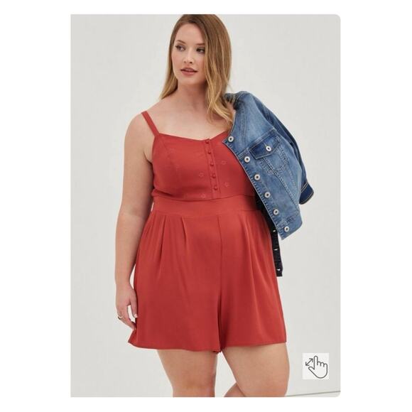 Torrid Rust Brown Romper Sz.2 - Picture 2 of 16